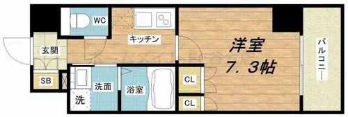 セオリー難波南プレミアム【10階】の間取り