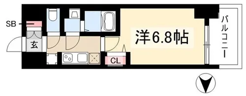 プレサンス名古屋駅ゲート【3階】の間取り