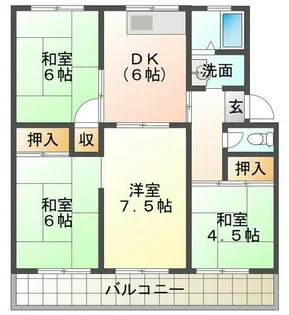 名谷八団地36号棟【2階】の間取り
