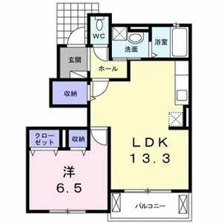 クールドルミエールⅠ【102号室】の間取り