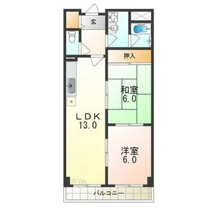 パレス中もず【2階】の間取り