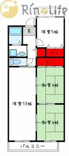 グレース春日【5階】の間取り
