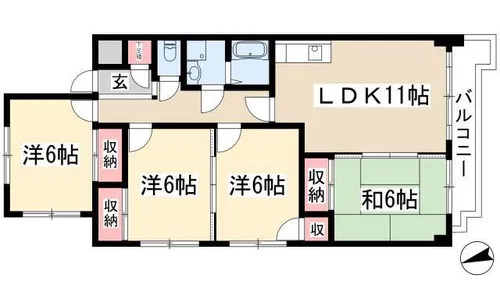 ピュア中平【4階】の間取り