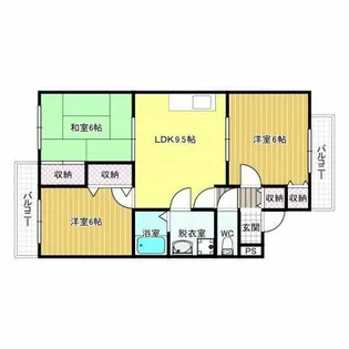 七色ハイツ【2階】の間取り