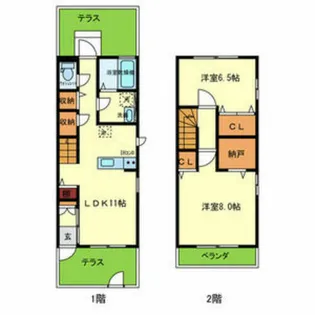 兵庫県西宮市神呪町【アパート】の間取り