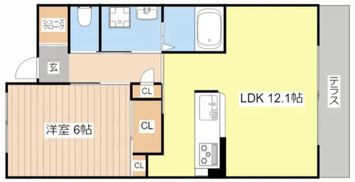 T’sルポゼ【102号室】の間取り