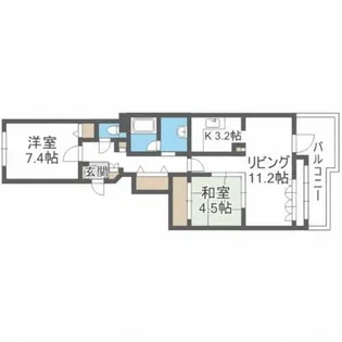 エクセルシオールデュオ学園の杜【703号室】の間取り