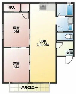 セジュールつきじ【102号室】の間取り