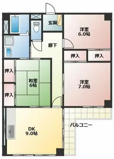 ハイツ船町【1B号室】の間取り