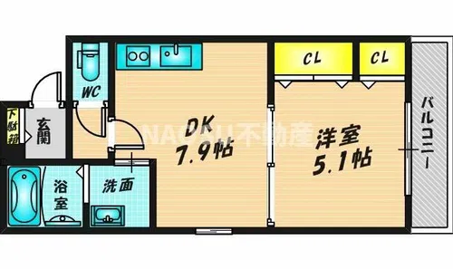 フジパレス東花園【202号室】の間取り