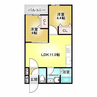 レジーナ本町【103号室】の間取り