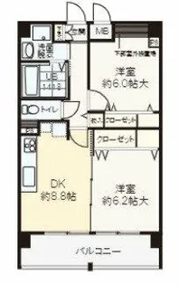 ビバーチェ鷺洲【10階】の間取り