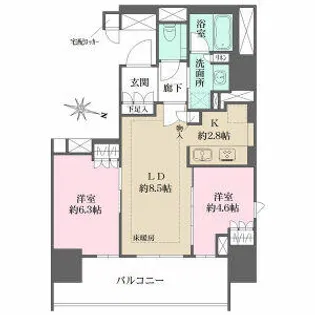 ザ・パークハウス名古屋伏見【9階】の間取り