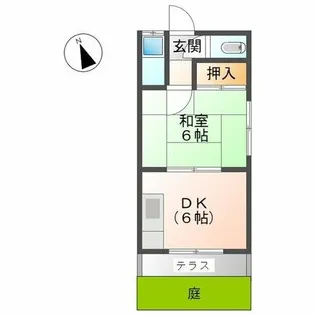 若草荘【-号室】の間取り