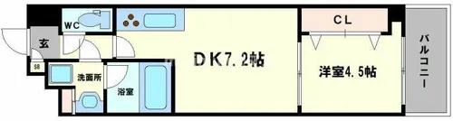 Gioia Namba【508号室】の間取り