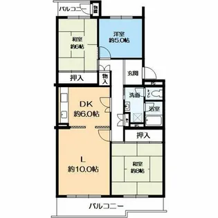 中落合第一住宅 454号棟【4階】の間取り