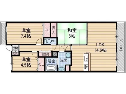 リッツ西中条【2階】の間取り