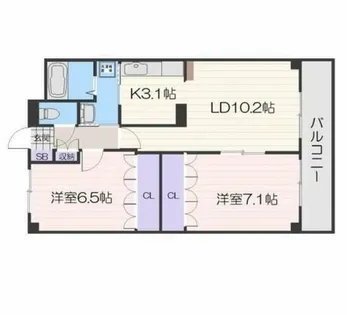 サウス23【3階】の間取り