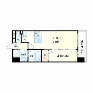 LUXE玉造南【7階】の間取り