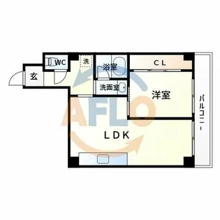 エバービューハイツ【7階】の間取り