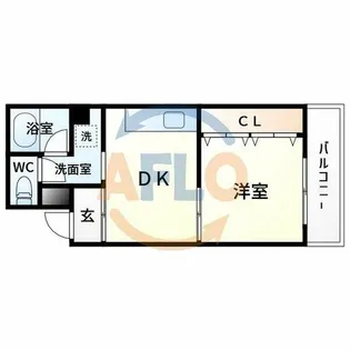 エバービューハイツ【5階】の間取り