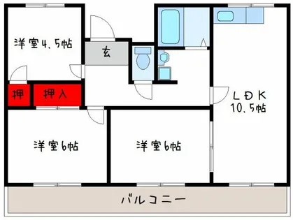 グランドハイツ春日台【3階】の間取り