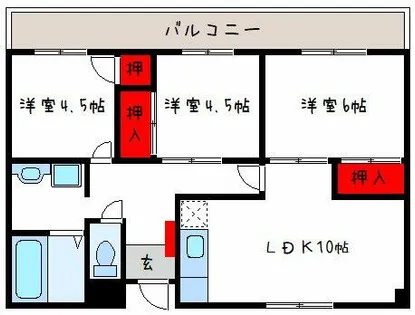 グランドハイツ春日台【4階】の間取り