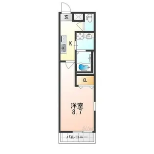 1Kの間取り画像