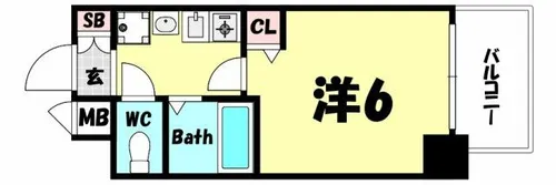 エステムコート神戸元町通【9階】の間取り