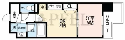 BRAVI南堀江【3階】の間取り
