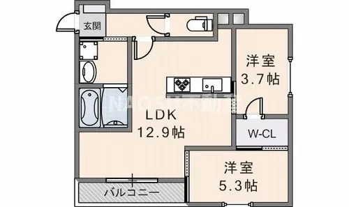 KOGI Residence 花園本町【205号室】の間取り