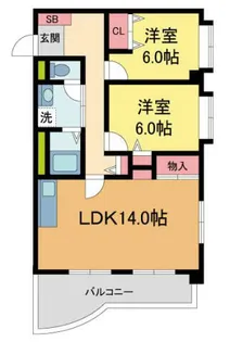ツインアルカディア【A101号室】の間取り