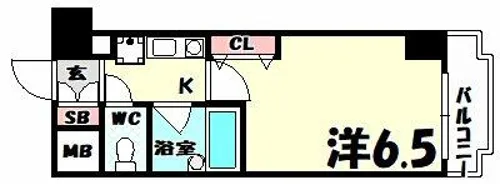 エスリード三宮フラワーロード【5階】の間取り