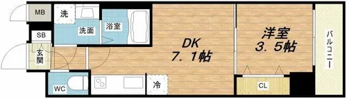 レオンコンフォート天王寺東【9階】の間取り