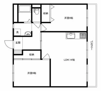 メゾンソレイユ2号館【201号室】の間取り