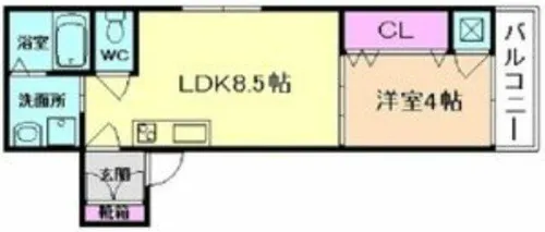 グリッター長田【1階】の間取り