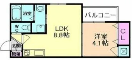 グリッター長田【3階】の間取り