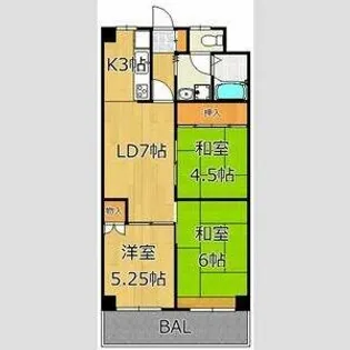 オリエントマンション【1階】の間取り