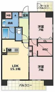 クレリア新深江【3階】の間取り