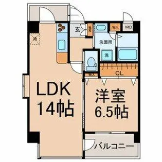 パラシオン・サン鳥見【5階】の間取り