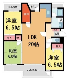 ベルコート夙川 2号棟【202号室】の間取り