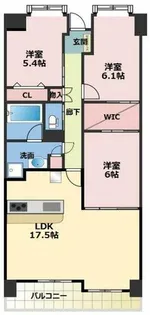 フロンティアタワー難波EAST【2階】の間取り
