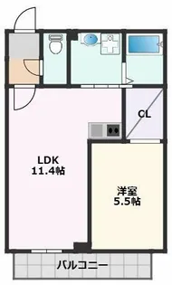 Halu吹田【3階】の間取り