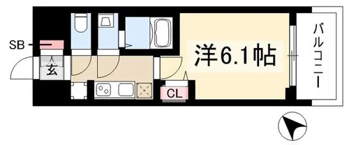 プレサンス ジェネ 上前津【3階】の間取り