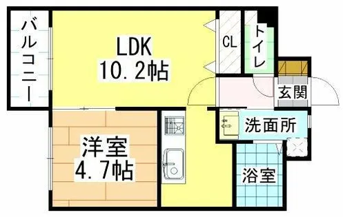 福岡県北九州市若松区中畑町【マンション】の間取り