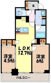 ザ・パークハウス久屋ローレルタワー【9階】の間取り