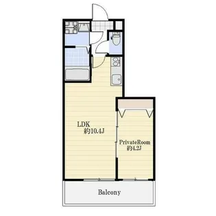 1LDKの間取り画像