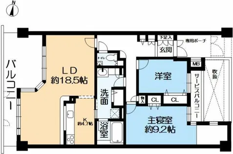 名次町ロジュマン【2階】の間取り