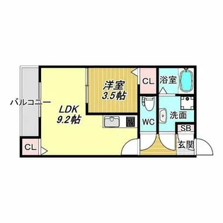 CRASTINE遠里小野【3階】の間取り