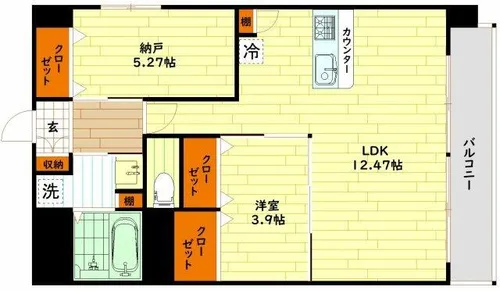 LiveCasa関目【6階】の間取り